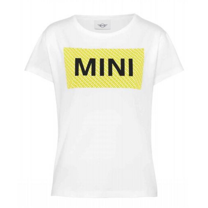 T-Shirt Femme Signet MINI (Blanc/Jaune) T-Shirt Femme Signet MINI (Blanc/Jaune)
