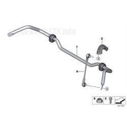 Barre antiroulis avant avec silentbloc MINI Clubman F54