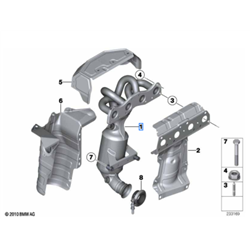 ES collecteur d'échappement avec catalyseur MINI R55, R56, R57, R58, R59, R60