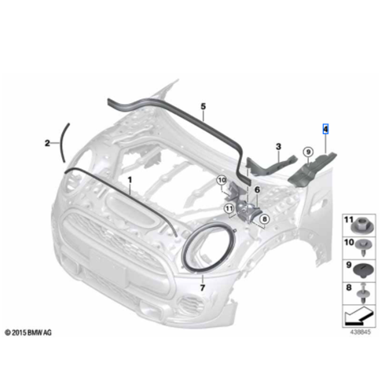 Joint de passage de roue (côté au choix) MINI Clubman F54