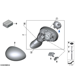 Mécanisme de rétroviseurs ext. (côté au choix) MINI F54, F55, F6, F57, F60