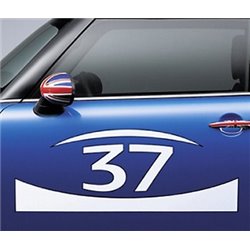 Jeux d'autocollant Mini numéro d'ordre "37" pour MINI One, Cooper (R50 et R56), MINI Coupé et Cabriolet et MINI Clubman (R55)