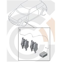 Kit plaquettes de frein avant avec palpeur d'usure pour MINI Cooper, One et Cooper S (R50 et R53), Mini Cabrio (R52)