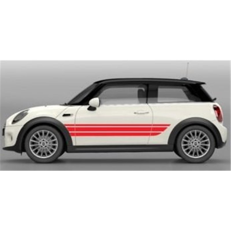 Bandes latérales décoratives "John Cooper Works CHILI RED" pour MINI F56 (3 portes) et MINI F55 (5 portes) Bandes latérales décoratives "John Cooper Works CHILI RED" pour MINI F56 (3 portes) et MINI F55 (5 portes)