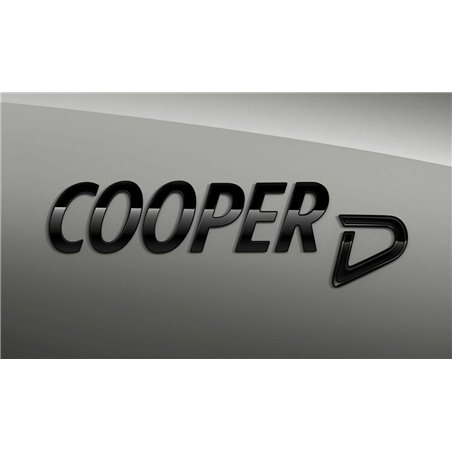 Logo de coffre "Piano Black" Mini "Cooper D" ( F54 F55 F56 F57 F60 )
